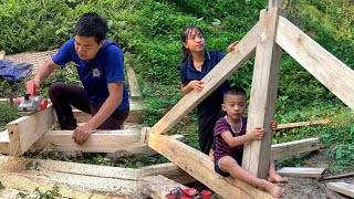 Harvesting sponge gourd for sale -single mother: digs soil, breaks rocks, buys wood to build a cabin