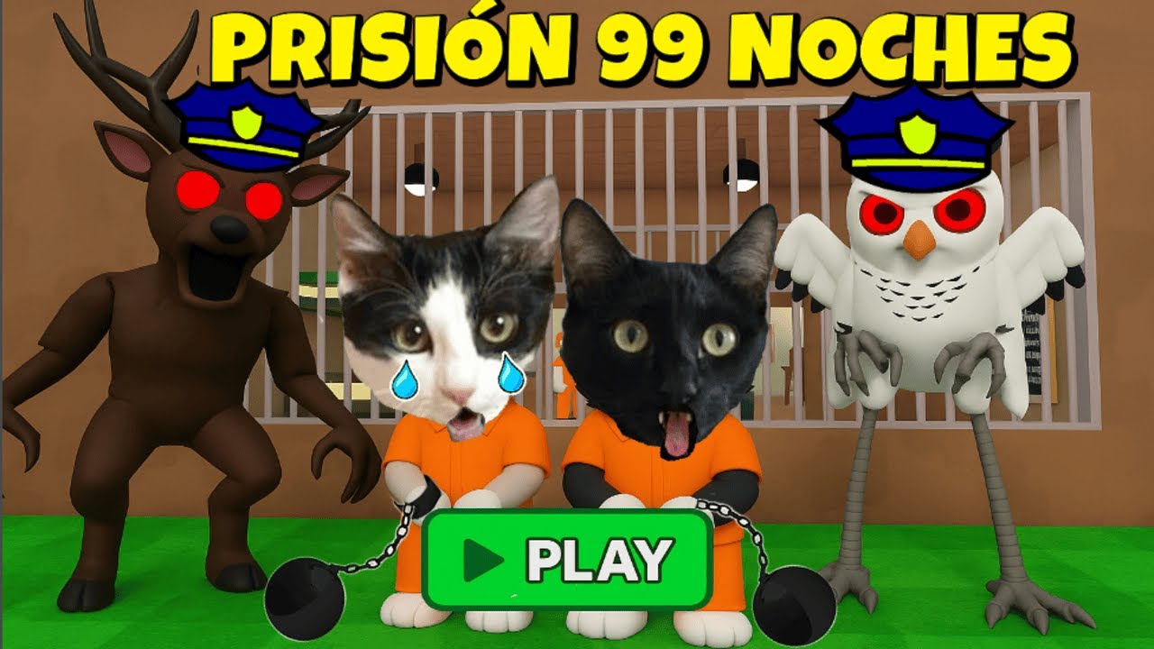 🐱 GATO ESCAPA de la PRISIÓN de 99 NOCHES EN EL BOSQUE DE ROBLOX con Luna y Estrella