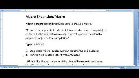 Lecture 1 Pre-Processor Programming in C