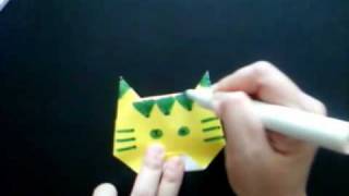 Easy Origami Tiger (head) For Children