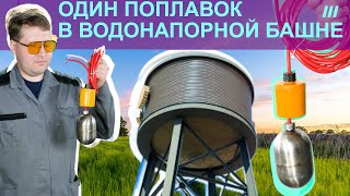 КОНТРОЛЬНАЯ ПАНЕЛЬ / схема подключения водонапорной башни с одним поплавком