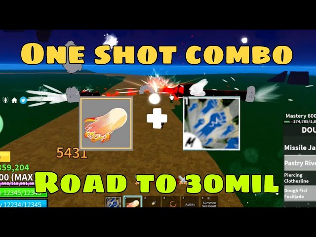 Combo de dough infinito #combos #bloxfruits #oneshot #robloxshorts #roblox # dough 