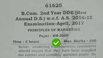 2017 Mdu BCom DDE 2nd year Principle of Marketing Question Paper