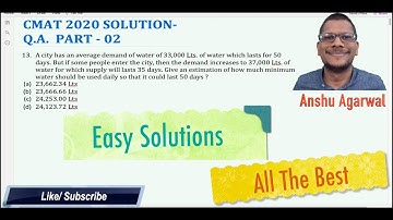 CMAT 2020 Solutions Q. A. Part 02 | Easy Solutions (Final Part) | CMAT 2022 PREPARATION