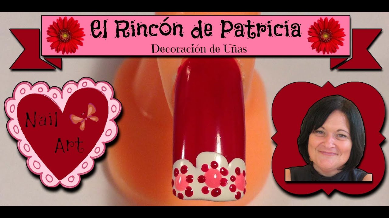 DECORACION DE UÑAS FLORES ROJAS FRANCESA - FACILES Y BONITAS PASO 