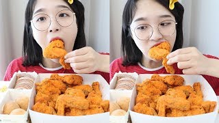 네네 매콤 치즈 스노윙치킨 먹방 _ 네네치킨💛신메뉴 먹방 :D