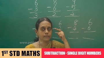 1st std Maths | Subtraction - Single Digit Numbers | Basic Learning Numbers | Maths Class-1 /எண்கள்