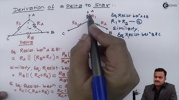 Derivation for Conversion of Delta to Star Connection - DC Circuits - Basic Electrical Engineering