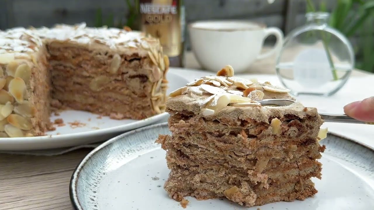 Rich Coffee Cake with Mocha Cream| Gluten-Free Perfection!☕🍰