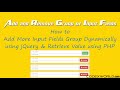 Add Remove Group of Input Fields Dynamically using jQuery
