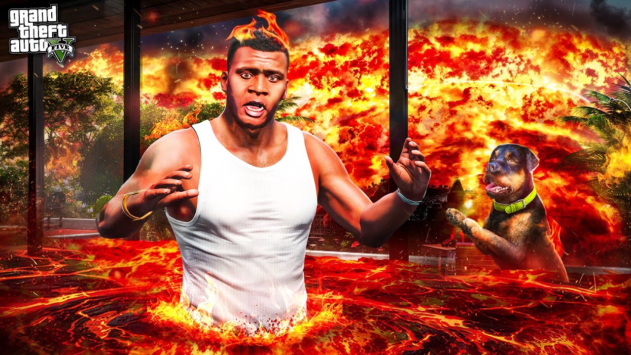 Franklin And Chop Survived The BIGGEST LAVA TSUNAMI in GTA 5