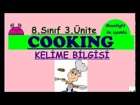 LGS  İngilizce 8. Sınıf 3. Ünite Cooking Kelime Bilgisi (Yeni MEB kitabı Moonlight Uyumlu)