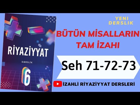 6ci sinif Riyaziyyat seh 71-72-73 Faize aid meseleler (butun misallarin tam izahi)