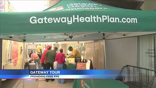 Gateway Tour and Latino Connection team up to distribute free masks and hand sanitizers to Erie resi