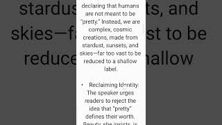 Pretty is a lie Summary