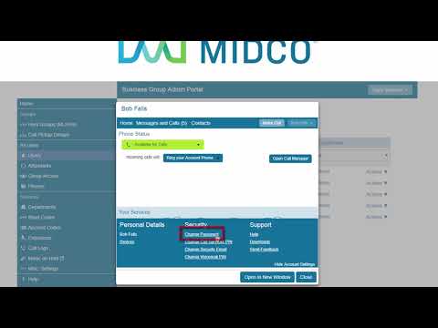 PINs and Passwords on Midco Hosted VoIP Using the CommPortal - Admin