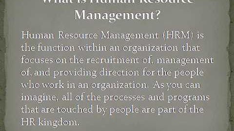 Introduction to Human Resource Management