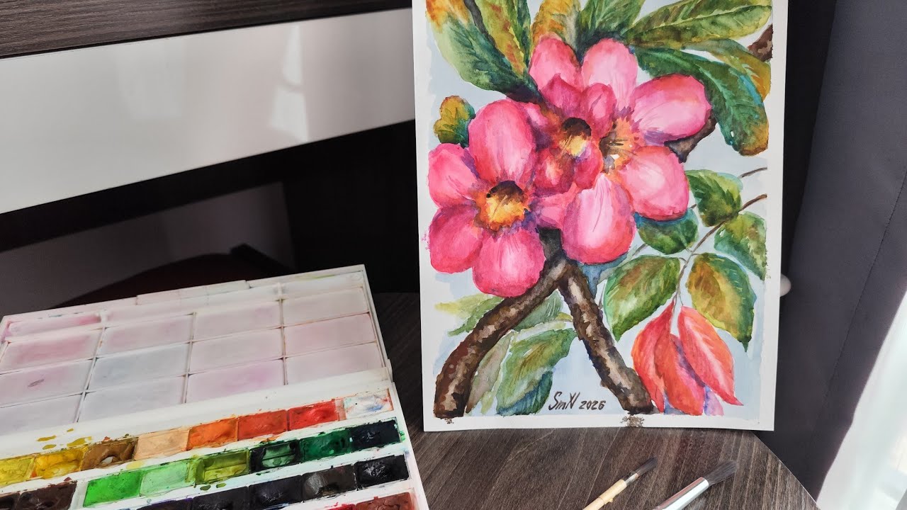 Рисую адениум в прямом эфире! Рассказывай про установку зубов во Вьетнаме.