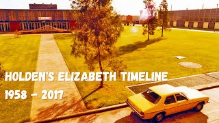 Holden's Elizabeth Timeline: 1958 to 2017