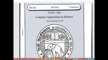 B.com 3 (Computer Application In Business)  Ch-1 / Basic Concepts / Study Material / Pdf View