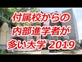 付属校からの内部進学者が多い大学ランキング 2019