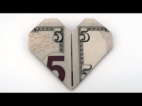 How To Make A Dollar Origami Heart With A 5$ Bill