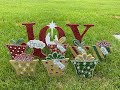 Part 2 HOW TO: Add Glitter to Yard Art (JOY Letters with Nativity & Presents) - Part 2