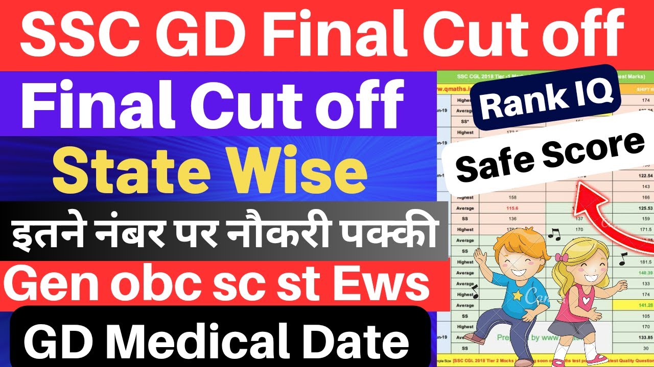 SSC GD Final Cut off State Wise 2023 Final Cut off SSC GD 2023 ️ SSC