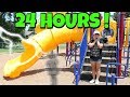 24 HOURS at the PARK PLAYGROUND FOR KIDS ALONE!!! 24 Hour Challenge