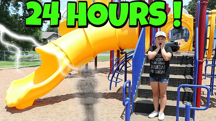 24 HOURS at the PARK PLAYGROUND FOR KIDS ALONE!!! ...