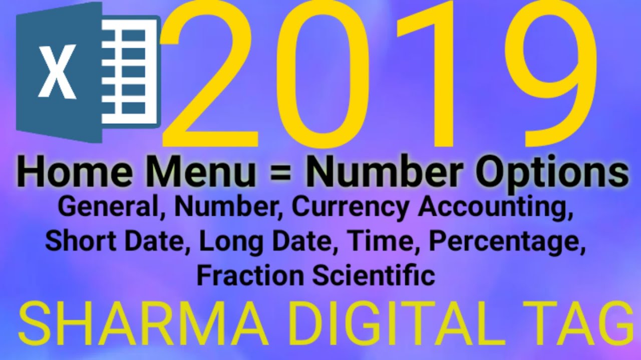 Excel Home Menu Number Option In Hindi The Number Format In Excel