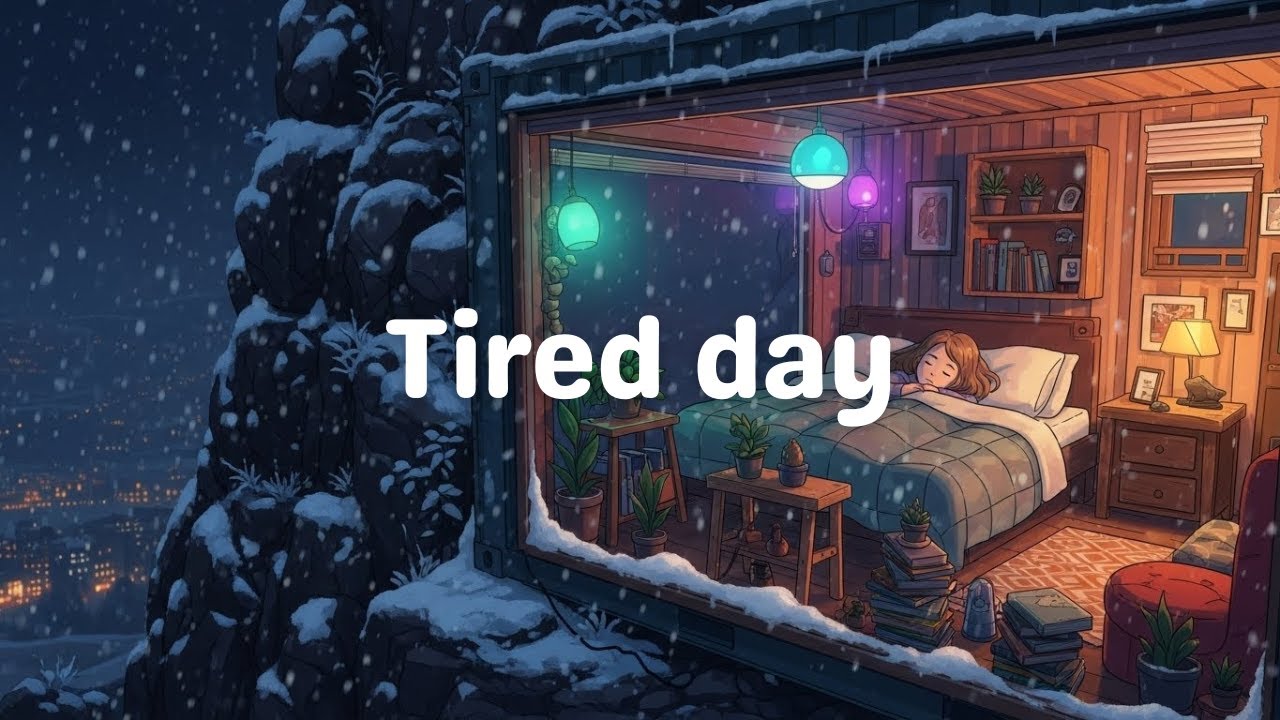 Snowy Night in a Warm Cabin | Relaxing Lofi Music for Calm, Meditation, Relax.