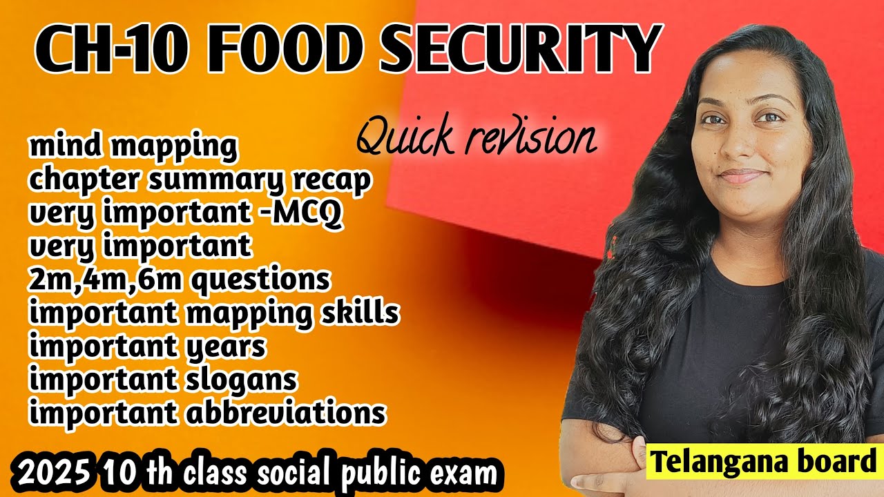 CH-10 FOOD SECURITY 10TH TS Social final quick revision one shot video