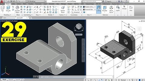 AutoCAD 3D Practice Exercise 29 | Mechanical Exercise 29 | Autocad 3D Example Tutorial 29