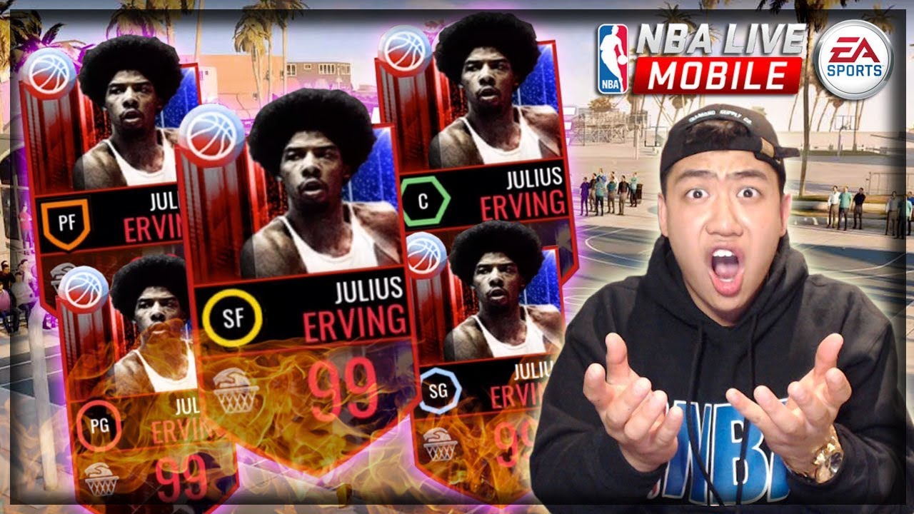 99 OVR SUMMER BOSS DR. J!! CRAZY STARTING 5 DR. J LINE UP!! NBA LIVE MOBILE