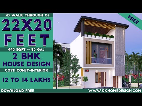 22x20 Feet 2BHK Small Space House Design For Rent Purpose