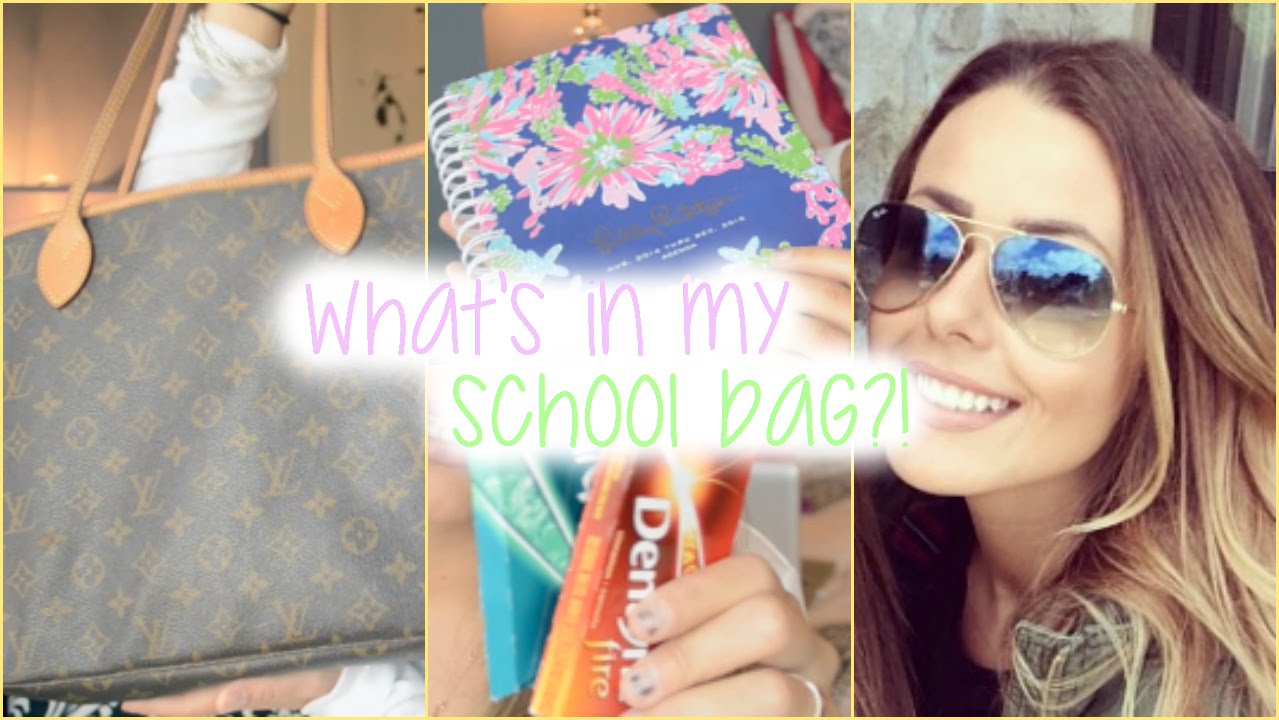 WHAT'S IN MY SCHOOL BAG?! (LOUIS VUITTON NEVERFULL MM) 