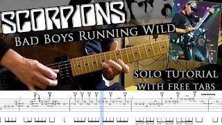 Scorpions - Bad Boys Running Wild guitar solo lesson (with tablatures and backing tracks)