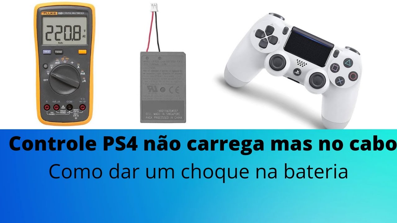 Controle PS4 não carregar mas no cabo como dar um choque na bateria.