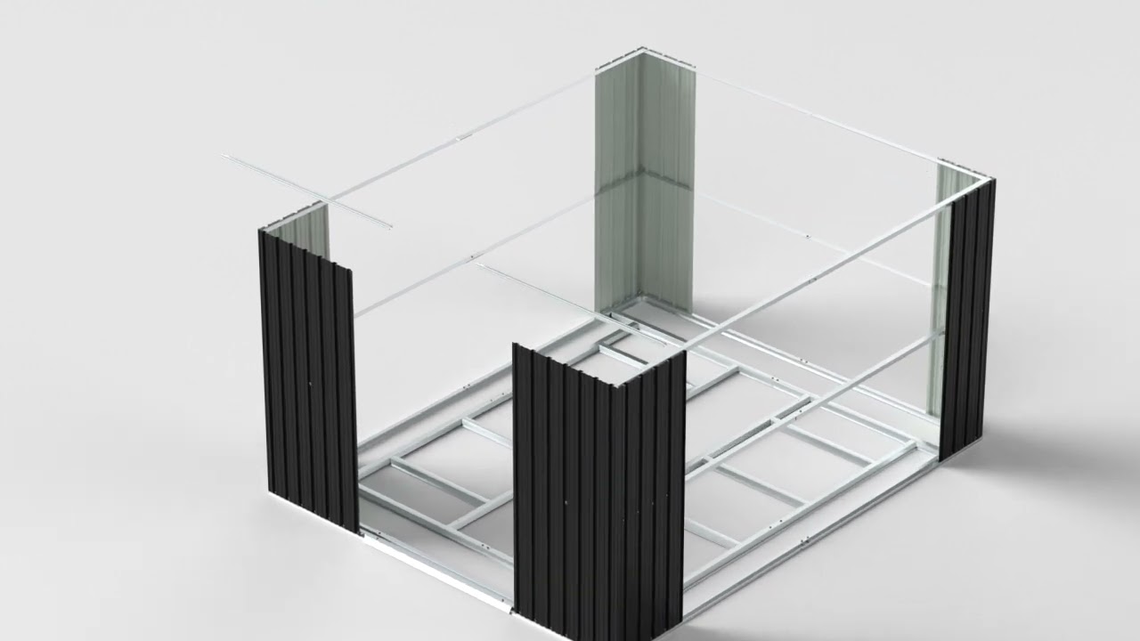 Living and Home Large Metal Garden Tool Storage Shed Assemble Video - PM0056