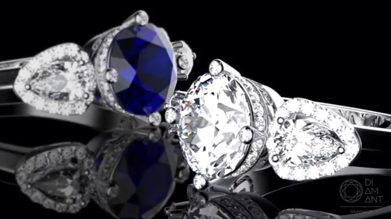 2,82 ct. diamond, sapphire, ruby rings