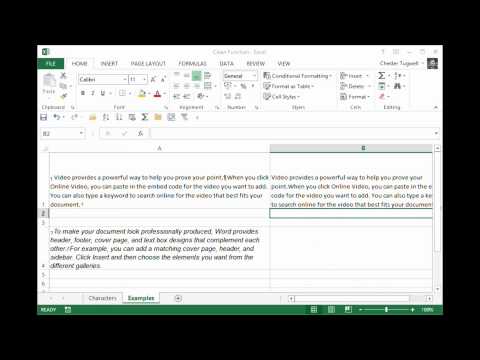 Excel Clean Function: