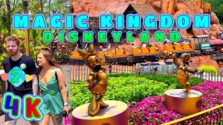 Disney Magic Kingdom 2023 Part 7/7, Beautiful Day Walk, Orlando Florida USA 4K - UHD