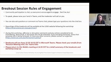 Lunar Surface Science Workshop: Structuring Real-Time Science: Kelsey Young, Jose Hurtado