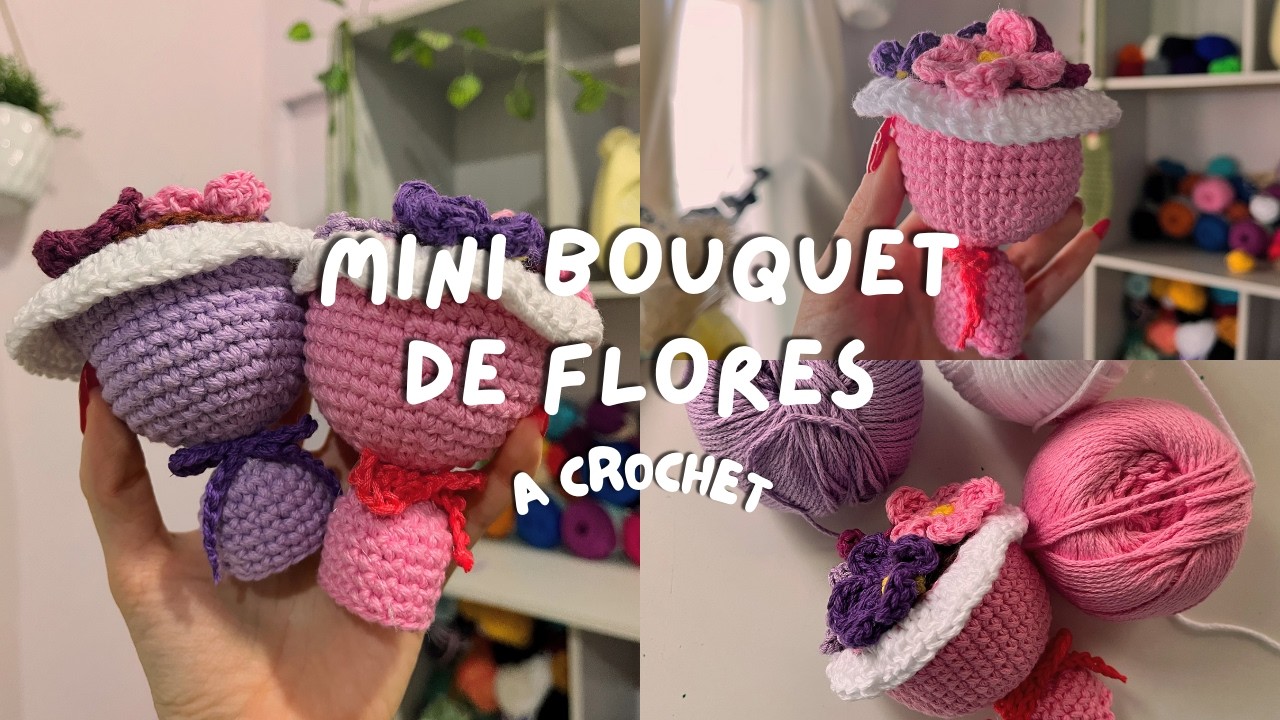 ¡Tan Lindo! 💐 Mini Bouquet de Flores a crochet | 🌷Tutorial rápido y fácil 🌸