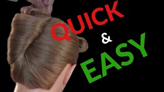 FRENCH TWIST: Quick and easy French roll hairstyle tutorial/long hair /party