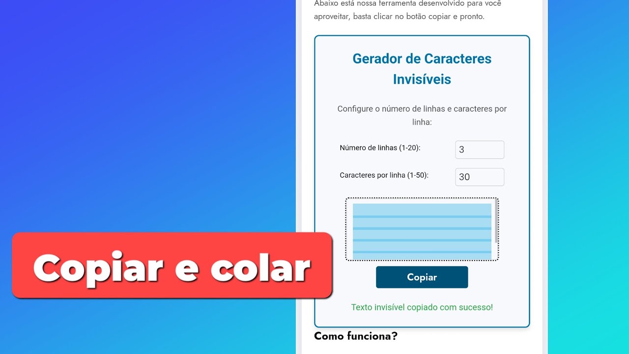 Caractere Invisível Para Copiar E Colar Fácil - YouTube