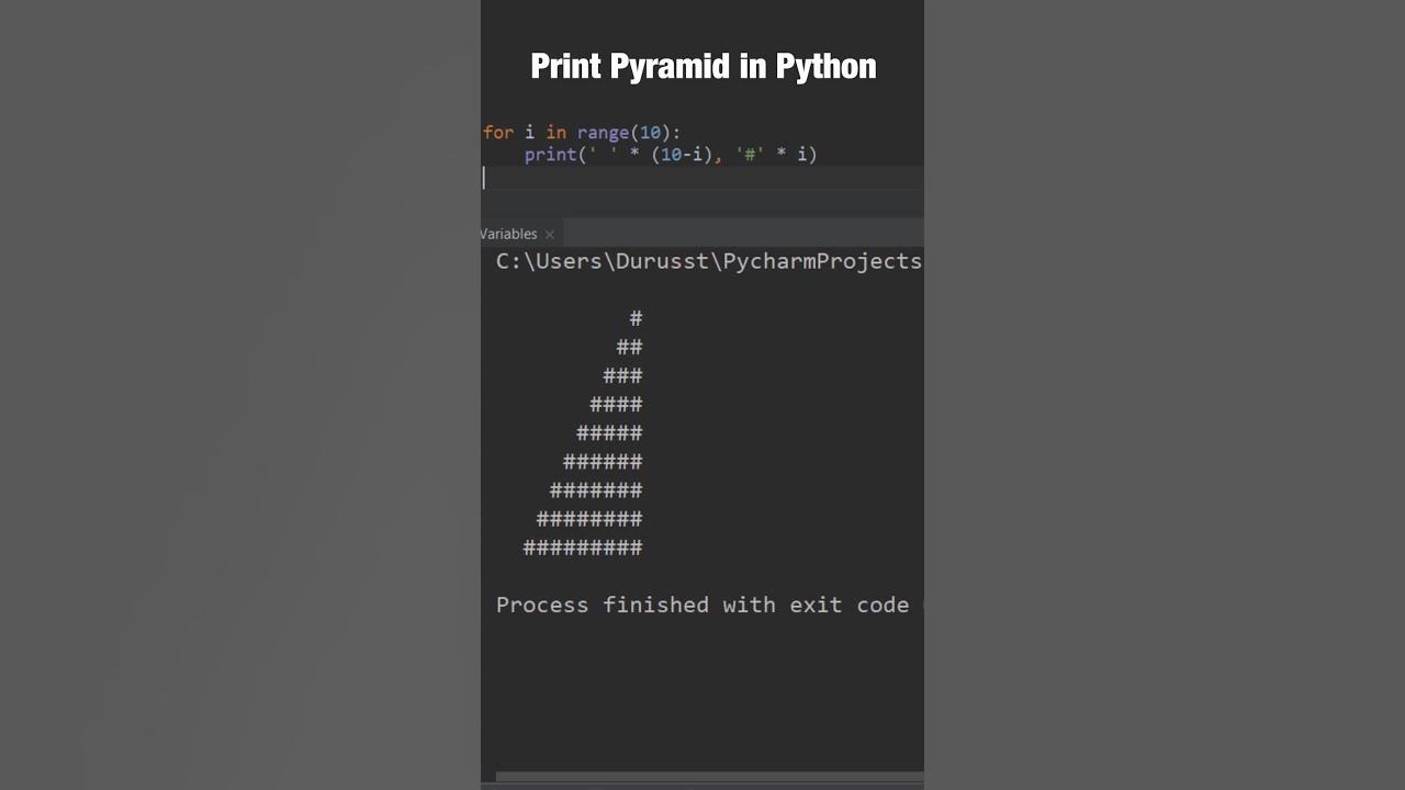 Simple print pyramid in Python #Shorts - YouTube