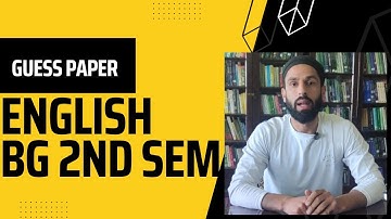 Guess paper of English for BG 2nd Semester #kashmiruniversity