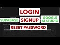 Build Login, Signup & Reset Password in Google AI Studio Apps with Supabase (Step-By-Step Guide)